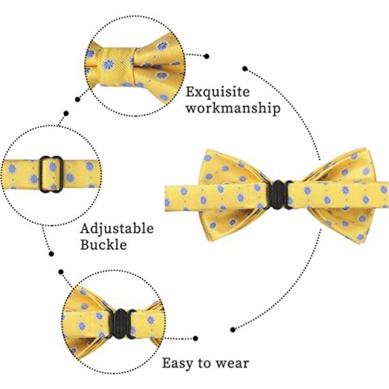 Floral Pre-Tied Bow Tie for Boy - YELLOW/BLUE