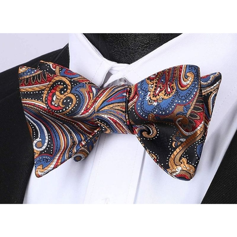 Paisley Bow Tie - B-BLUE/ORANGE