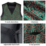 Christmas Suit Vest - GREEN/RED