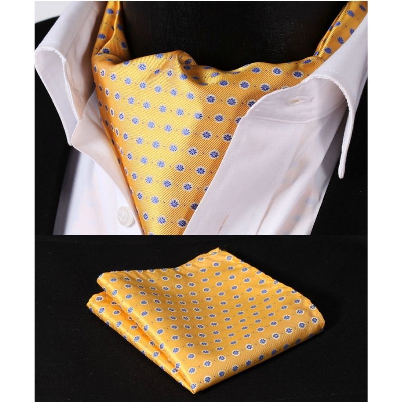 Dot Ascot Cravat Scarf - YELLOW