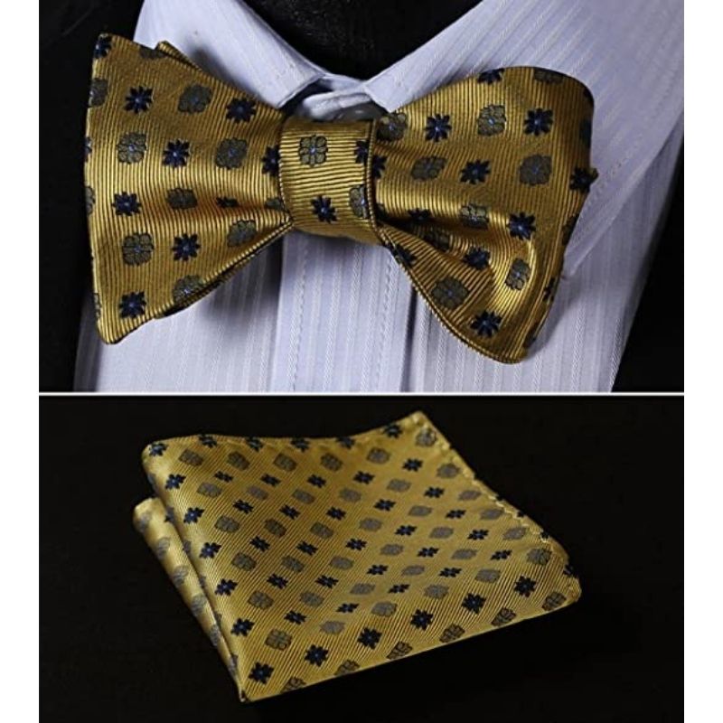 Floral Bow Tie & Pocket Square - YELLOW