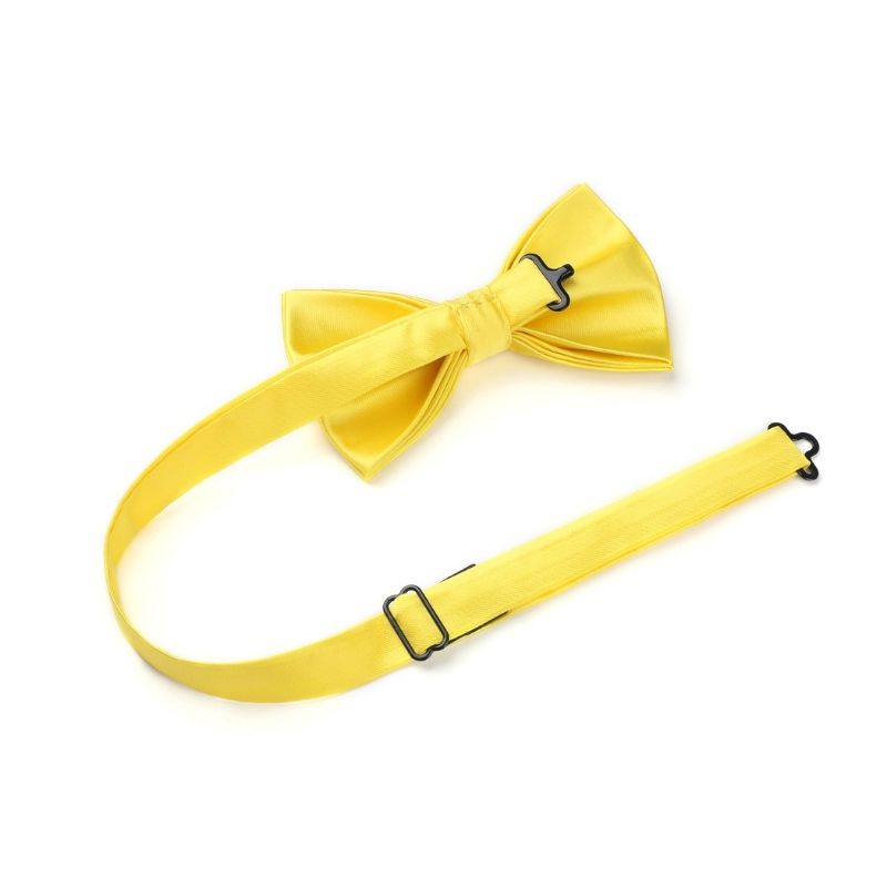 Solid Pre-Tied Bow Tie - 03-YELLOW