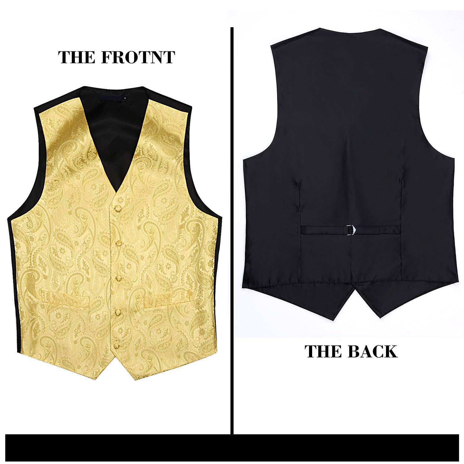 Paisley Vest Tie Handkerchief Set Yellow