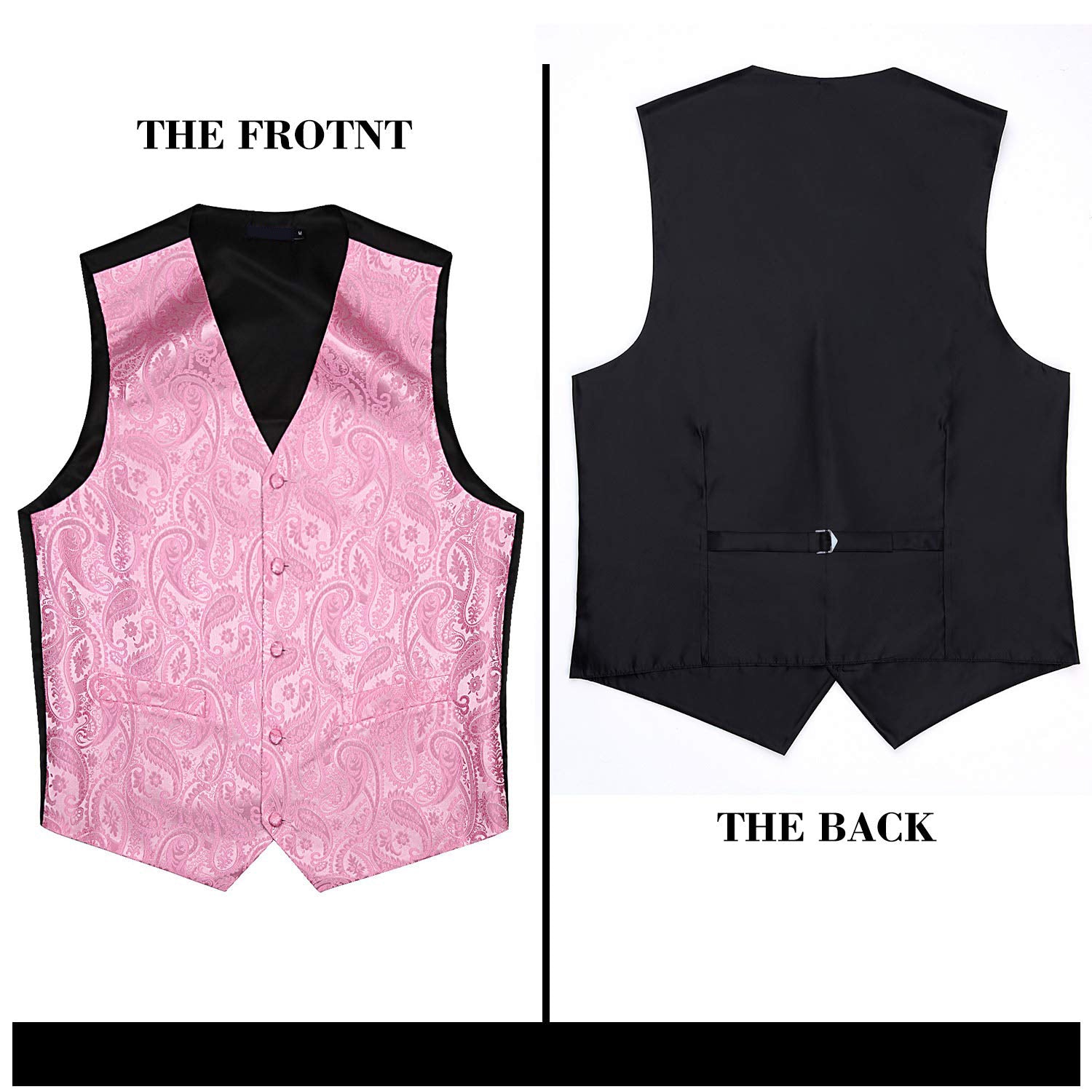 Paisley Vest Tie Handkerchief Set Pink