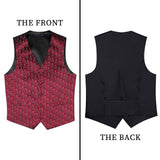 Christmas Suit Vest - BURGUNDY/BLACK