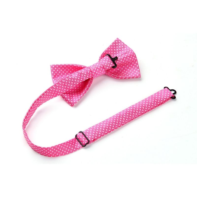 Polka Dot Suspender Pre Tied Bow Tie Handkerchief C1 Pink