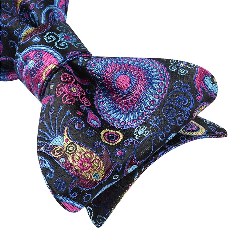 Floral Bow Tie & Pocket Square - A-PINK/BLUE