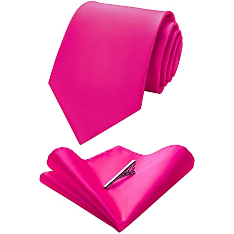 Solid Tie Handkerchief Clip - PINK