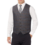 Plaid Slim Vest - B4-LIGHT BROWN