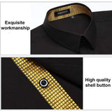 Casual Formal Shirt With Pocket Black Gold