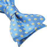 Floral Bow Tie & Pocket Square - A-BLUE/YELLOW