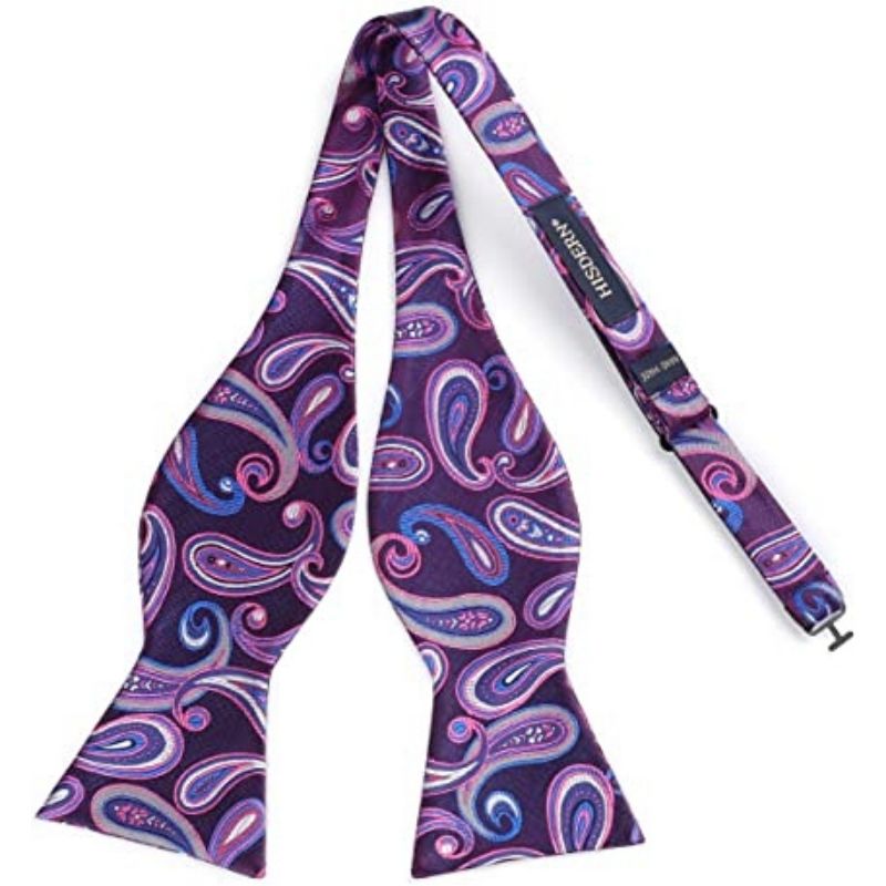 Paisley Bow Tie & Pocket Square - B-PURPLE/BLUE-2