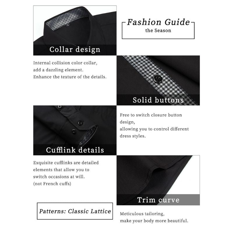 Casual Formal Shirt With Pocket Black Grey