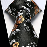 Floral Tie Handkerchief Set - X-ORANGE WHITE