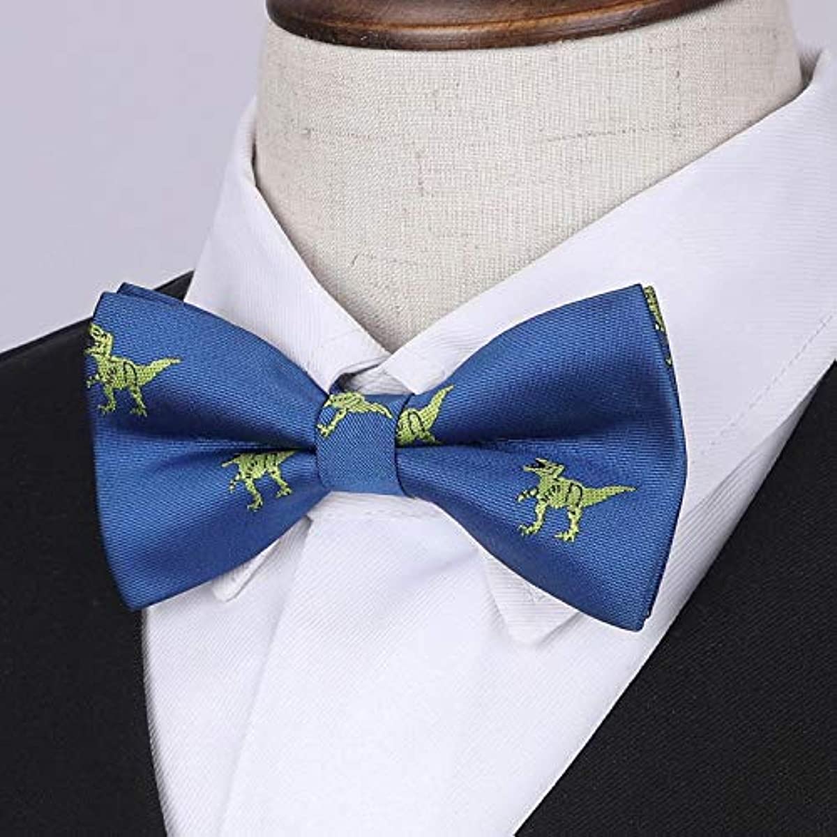 Animal Pre-Tied Bow Tie for Boy - BLUE/TYRANNOSAURUS REX