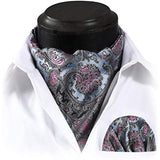 Paisley Ascot Handkerchief Set - A-BLUE PINK FORAL