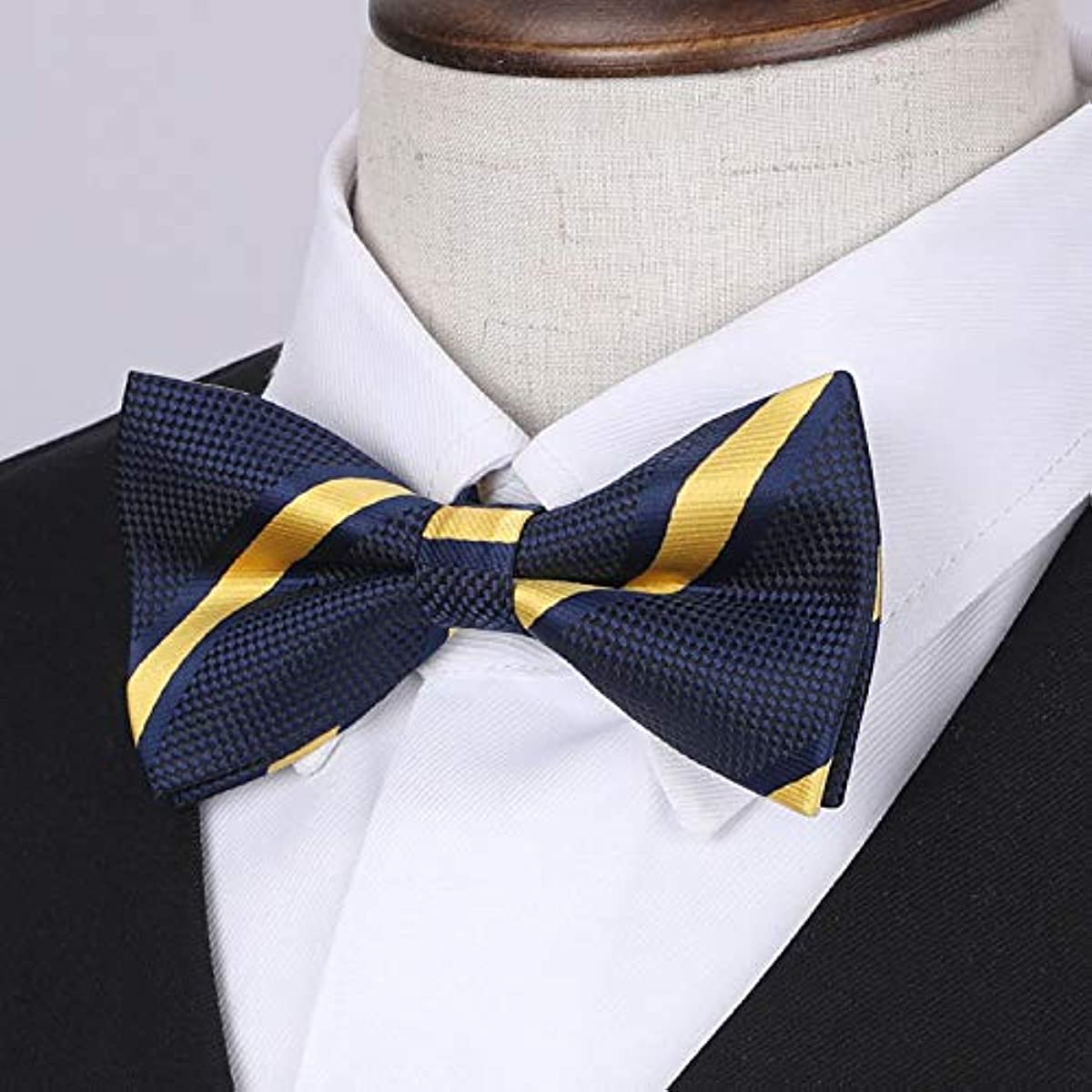 Stripe Pre-Tied Bow Tie for Boy - NAVY BLUE/YELLOW