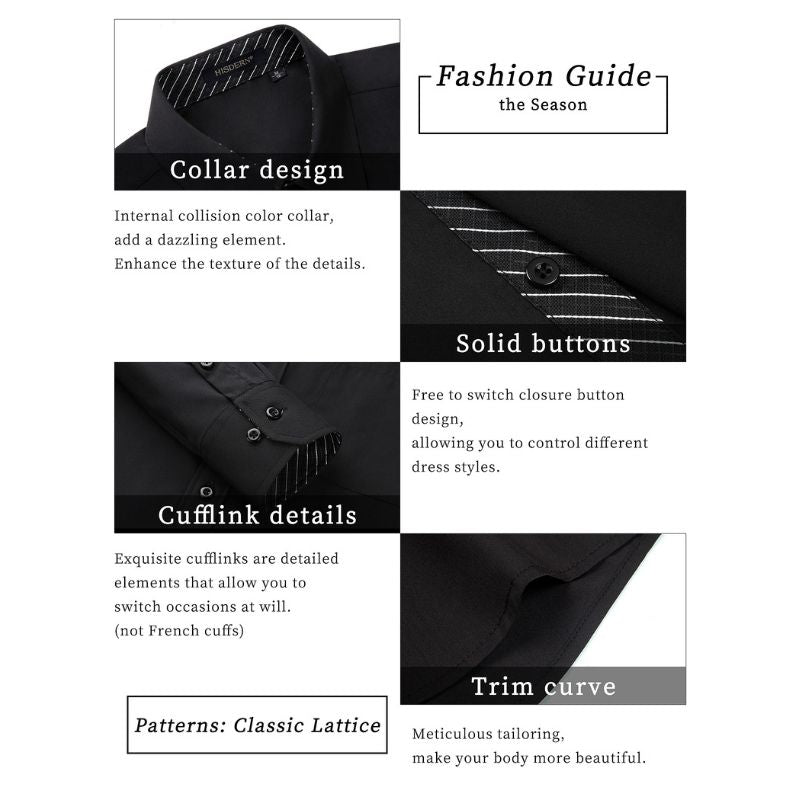 Casual Formal Shirt With Pocket Black White