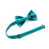 Solid Suspender Pre-Tied Bow Tie Handkerchief - A5-AQUA