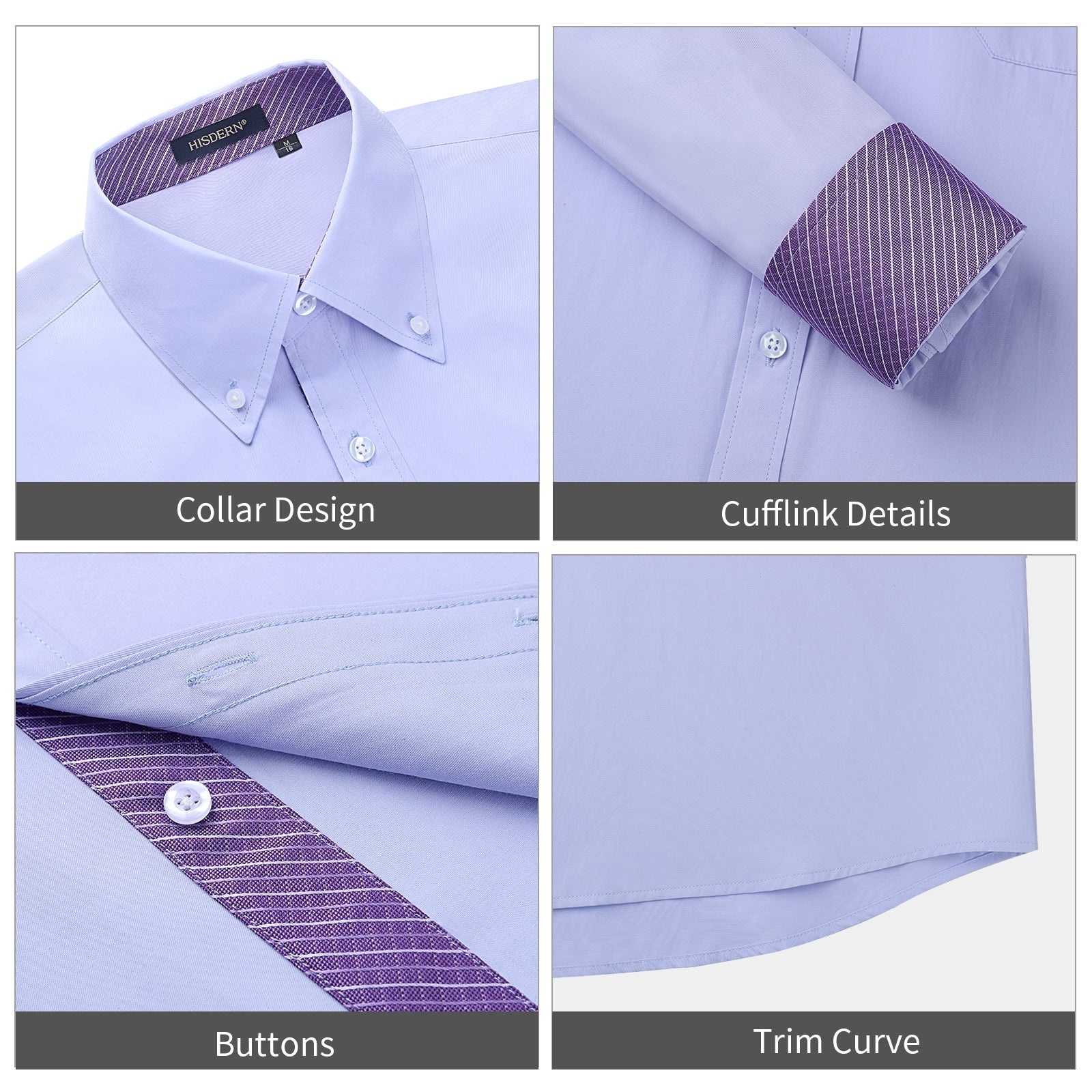 Casual Formal Shirt with Pocket - 14-PURPLE-PAISLEY