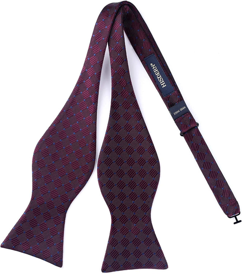 Plaid Suspender Bow Tie Handkerchief C7 Purple