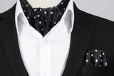 Dot Y Ascot Cravat Scarf B Black Polka Dot