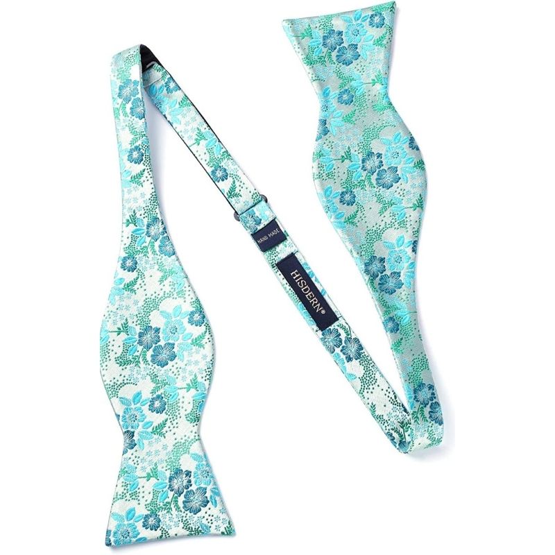 Paisley Floral Suspender Bow Tie Handkerchief 9 Green Turquoise