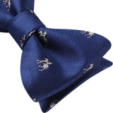 Fun Animal Bow Tie & Pocket Square - HORSE/NAVY