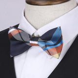 Plaid Pre-Tied Bow Tie for Boy - NAVY BLUE/ORANGE/WHITE