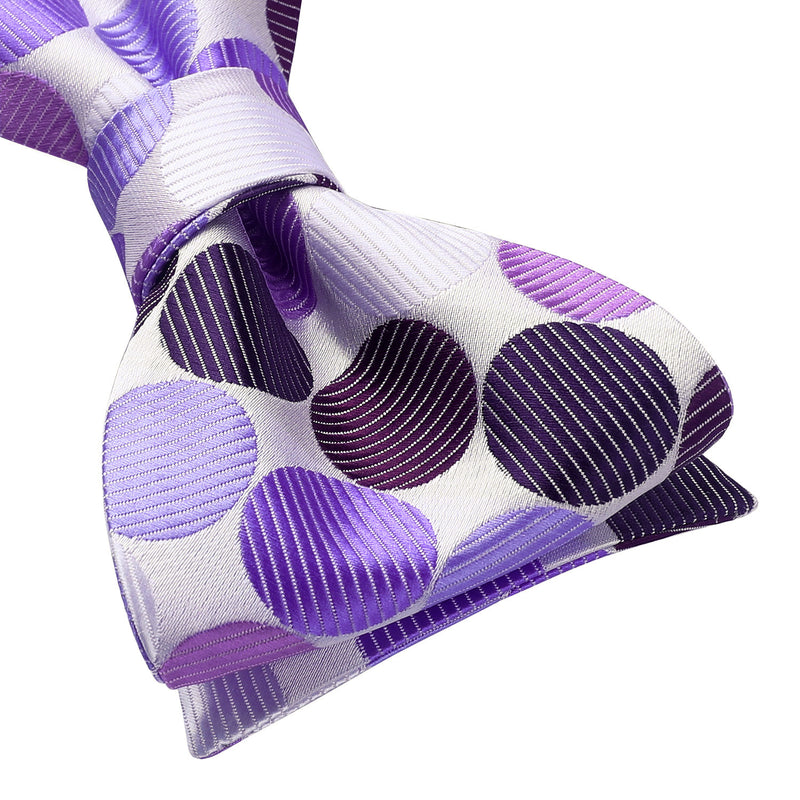 Polka Dots Bow Tie & Pocket Square Sets - E-PURPLE