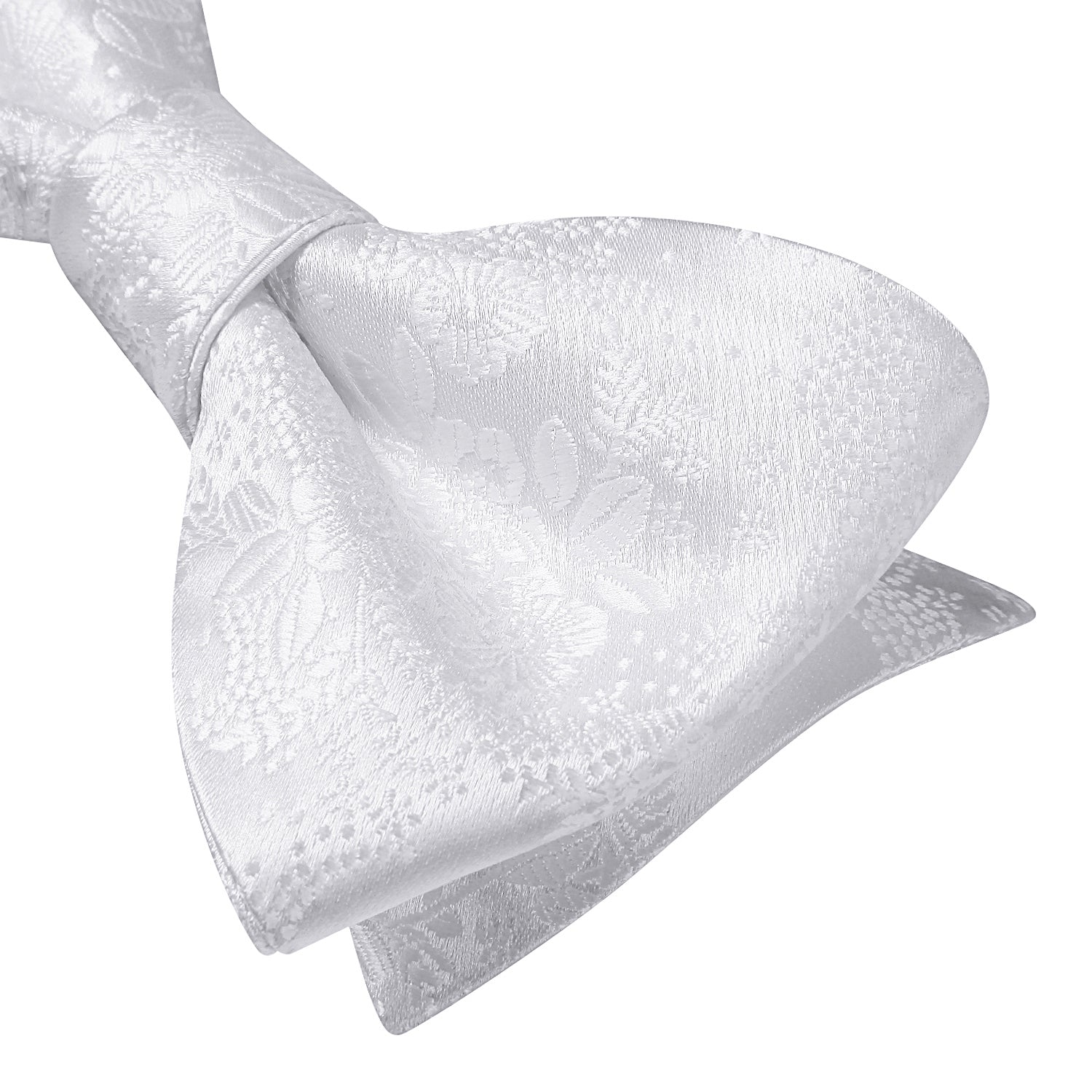 Floral Bow Tie & Pocket Square - A-WHITE