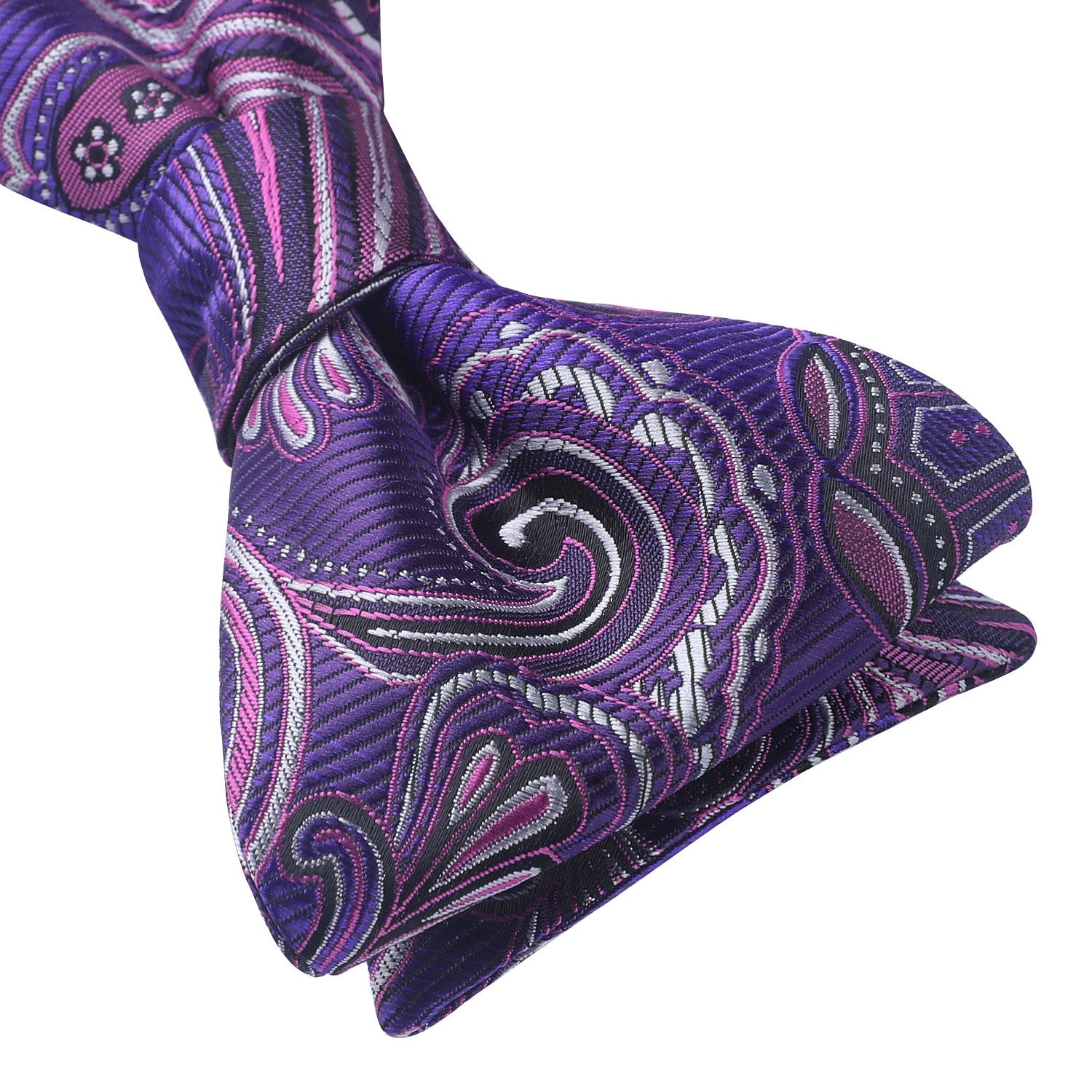 Paisley Formal Bow Tie & Pocket Square - A-PURPLE / PINK