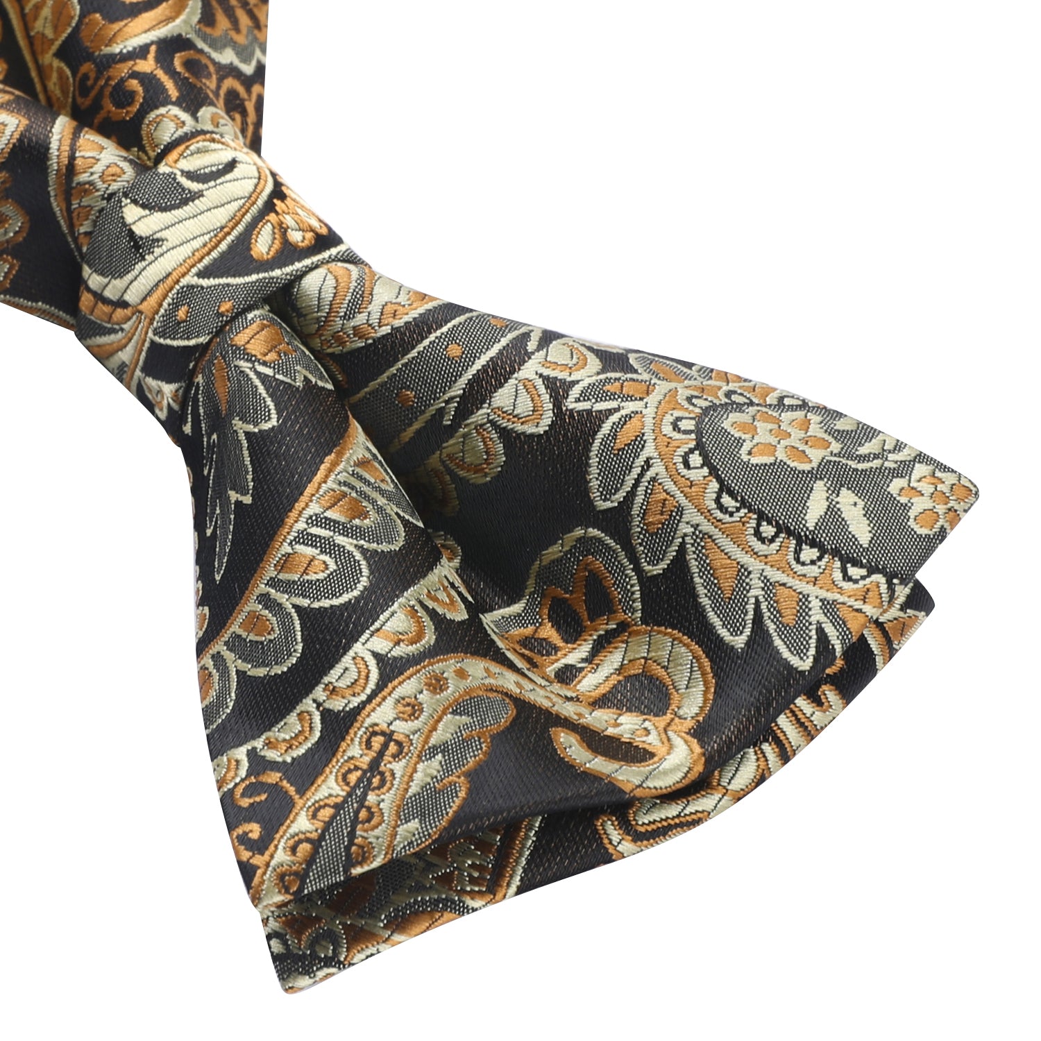 Paisley Pre-Tied Bow Tie & Pocket Square - C-BROWN2