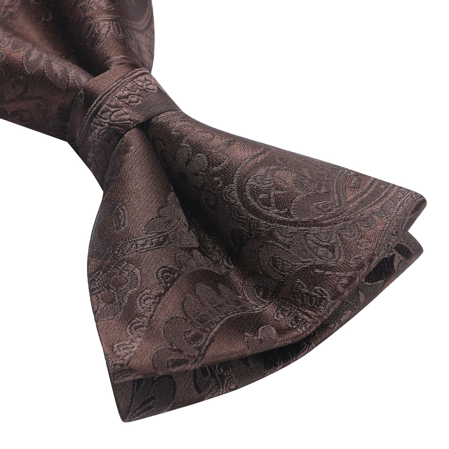 Paisley Pre-Tied Bow Tie & Pocket Square - BLACK/RED - BROWN