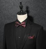 Paisley Pre-Tied Bow Tie & Pocket Square - C-RED 3