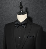 Paisley Pre-Tied Bow Tie & Pocket Square - H-BLACK1