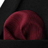 Stripe Tie Handkerchief Set - 01 BURGUNDY 2