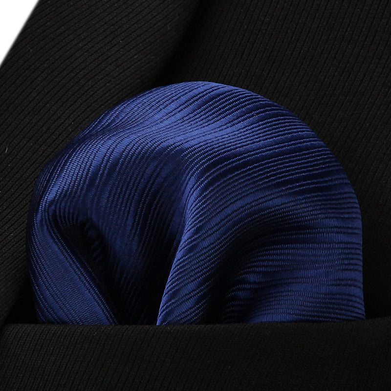 Stripe Tie Handkerchief Set - NAVY BLUE 1