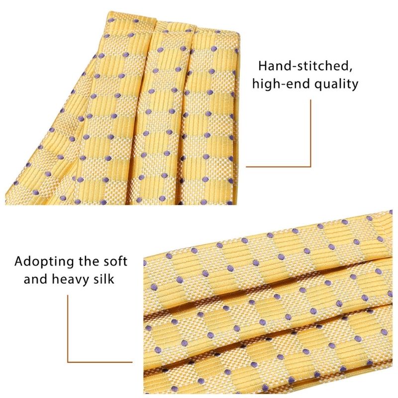 Floral Paisley Ascot Cravat Scarf - B-YELLOW POLKA DOT 01