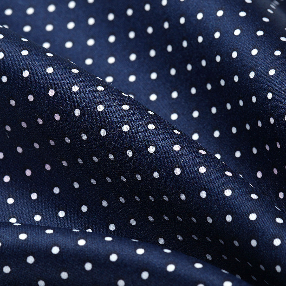Polka Dot Ascot Cravat Scarf - NAVY BLUE/SILVER