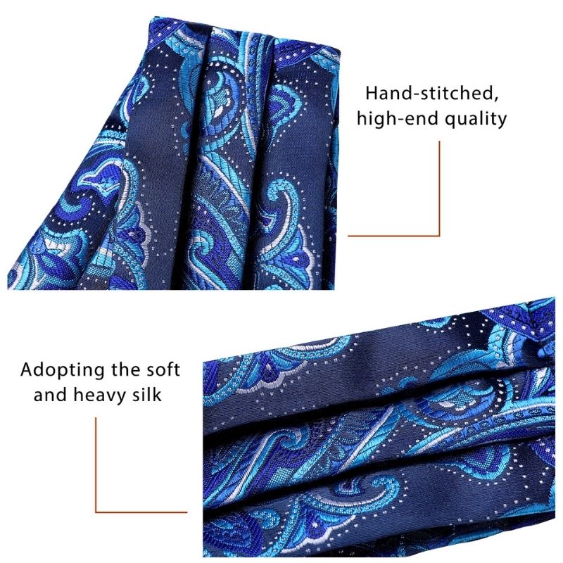 Paisley Ascot Cravat Scarf - BLUE/PURPLE