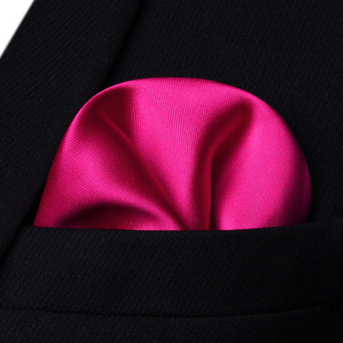 Solid Suspender Pre Tied Bow Tie Handkerchief A1 Hot Pink