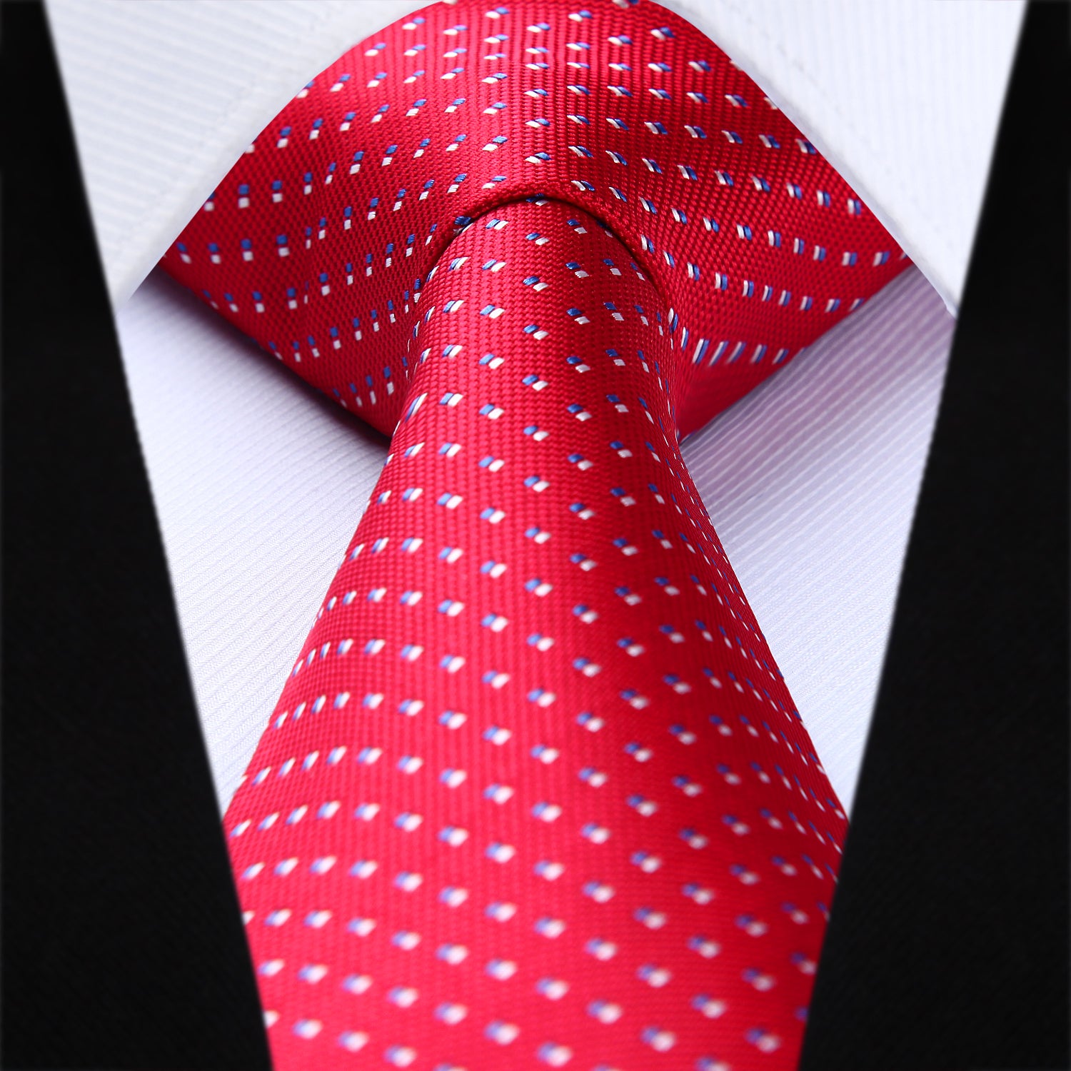 Polka Dot Tie Handkerchief Set - RED
