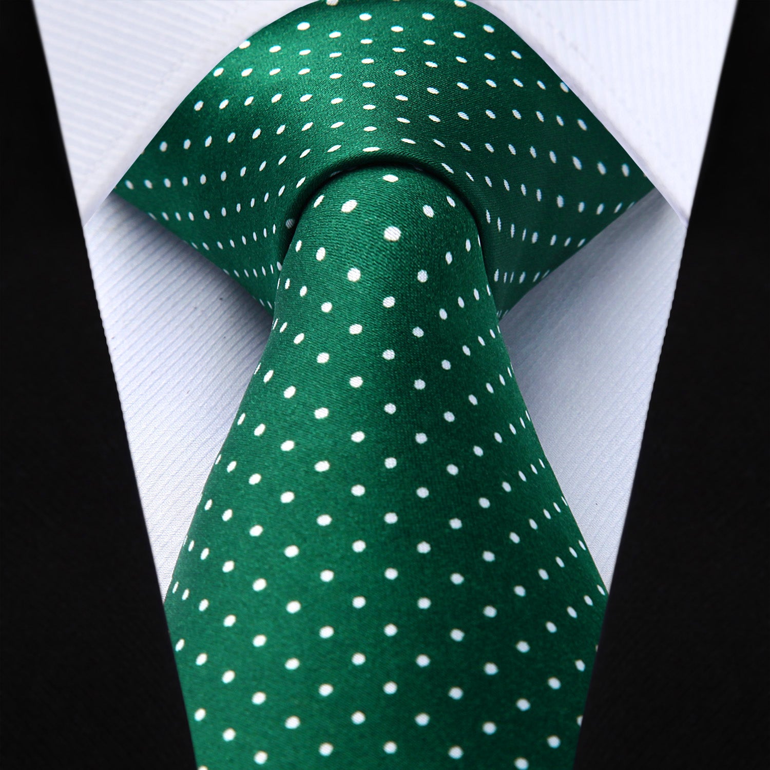 Polka Dot Ties Handkerchief Set - A-GREEN/WHITE
