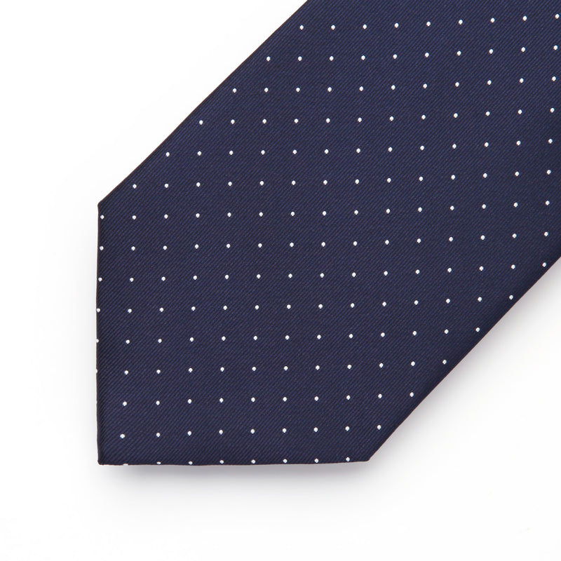 Polka Dot Ties Handkerchief Set - NAVY BLUE/WHITE