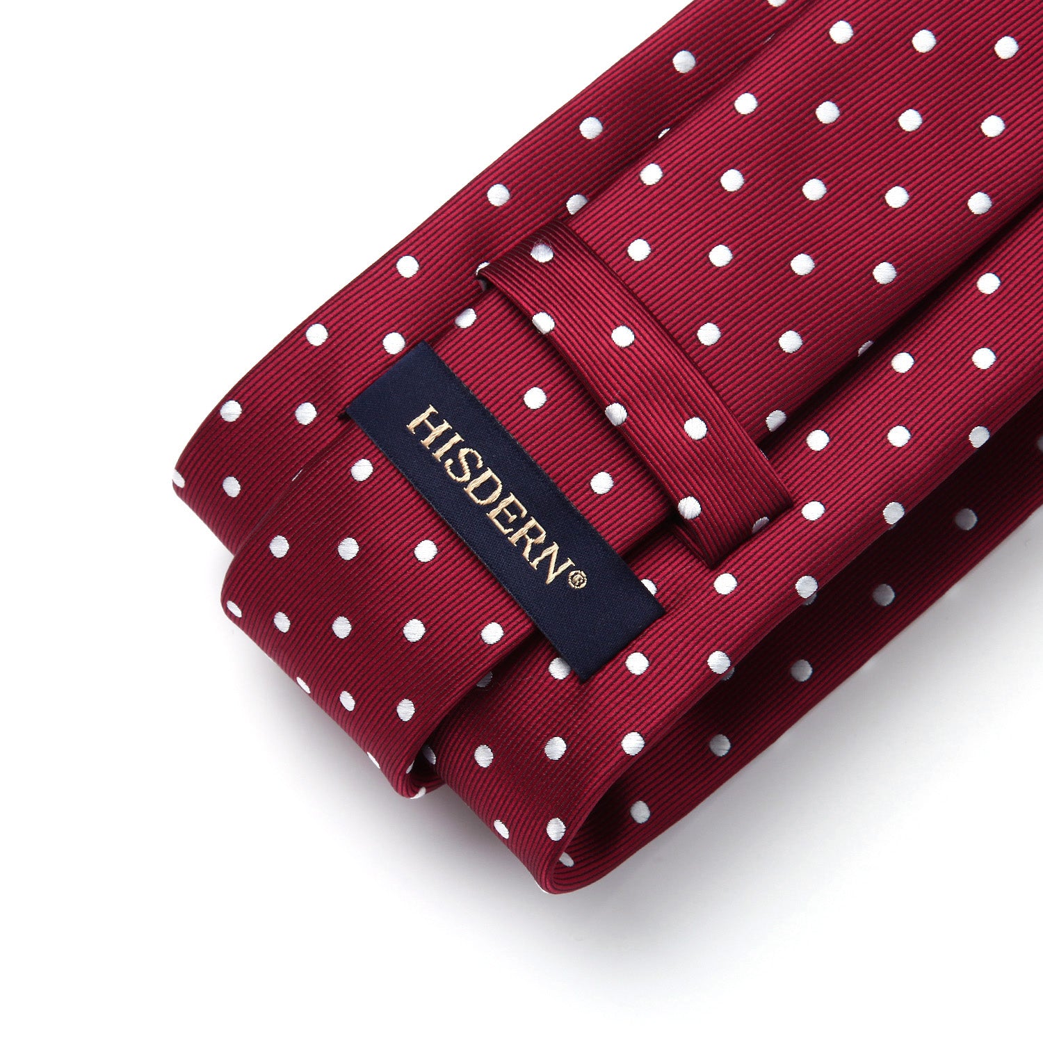 Polka Dot Ties Handkerchief Set - BURGUNDY/WHITE