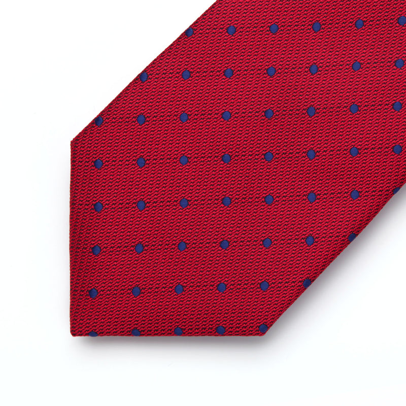 Polka Dot Ties Handkerchief Set - RED/BLUE