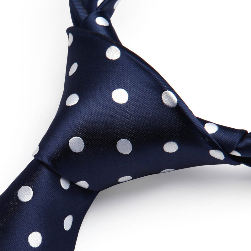 Polka Dot Tie Handkerchief Set - D-NAVY BLUE 2