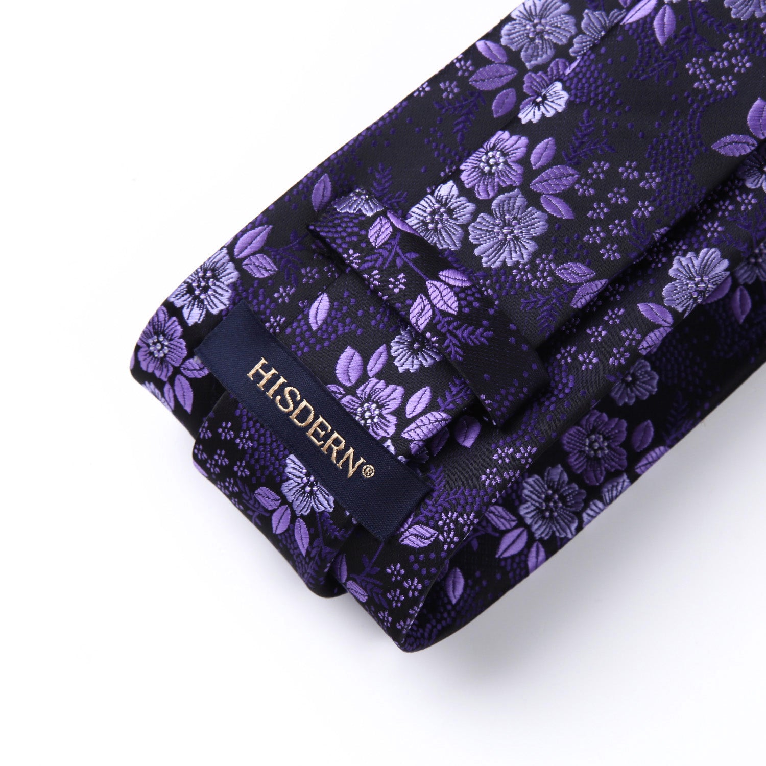 Floral Tie Handkerchief Set - 03-PURPLE