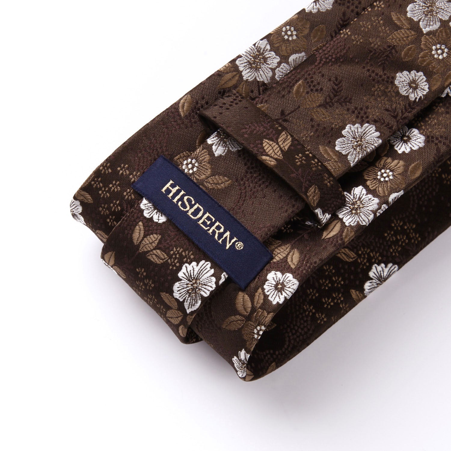 Floral 3.4 inch Tie Handkerchief Set - 11-BROWN/WHITE